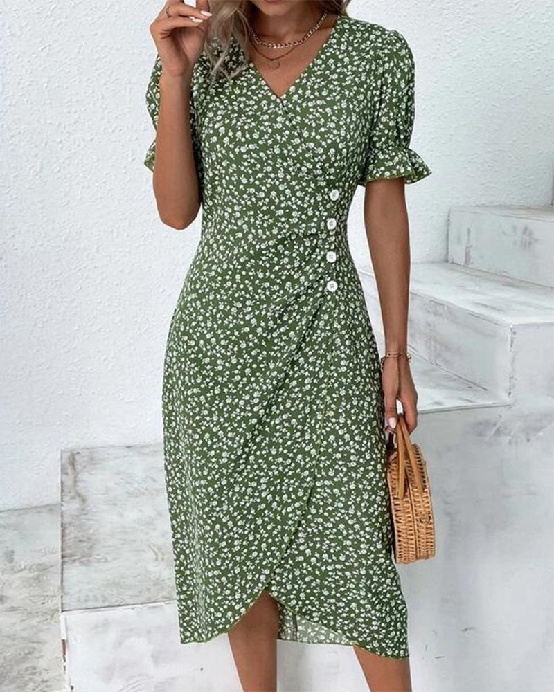 Ellaine - Floral Tummy Covering Summer Dress