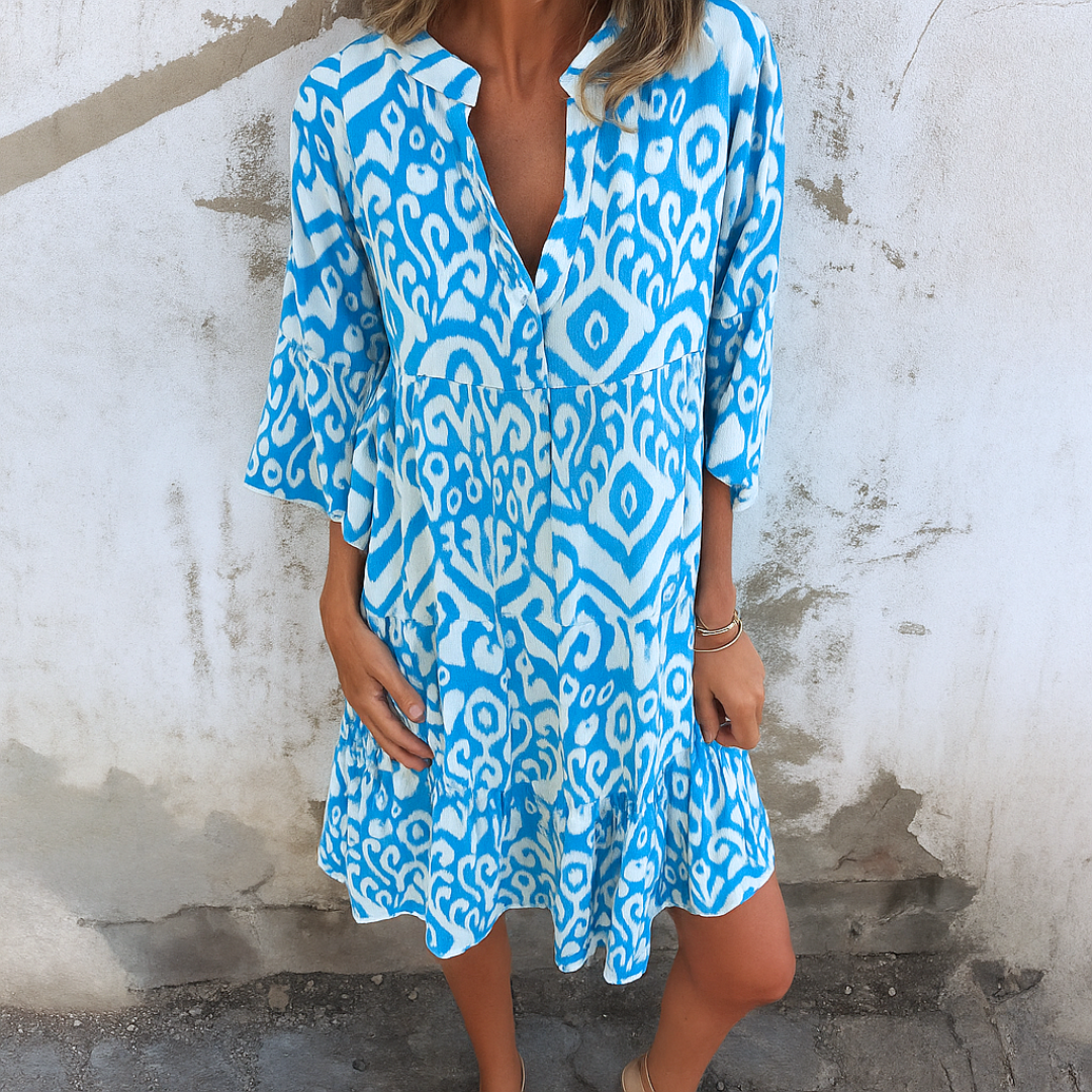 LUNA – ELEGANT V-NECK DRESS FOR MODERN GRACE