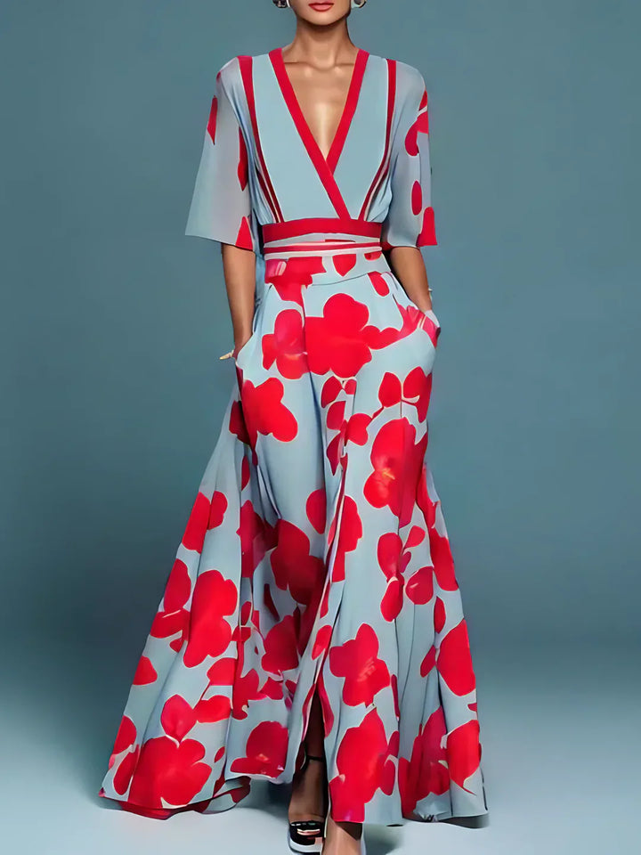 Amira - Elegant Floral Wallet Dress