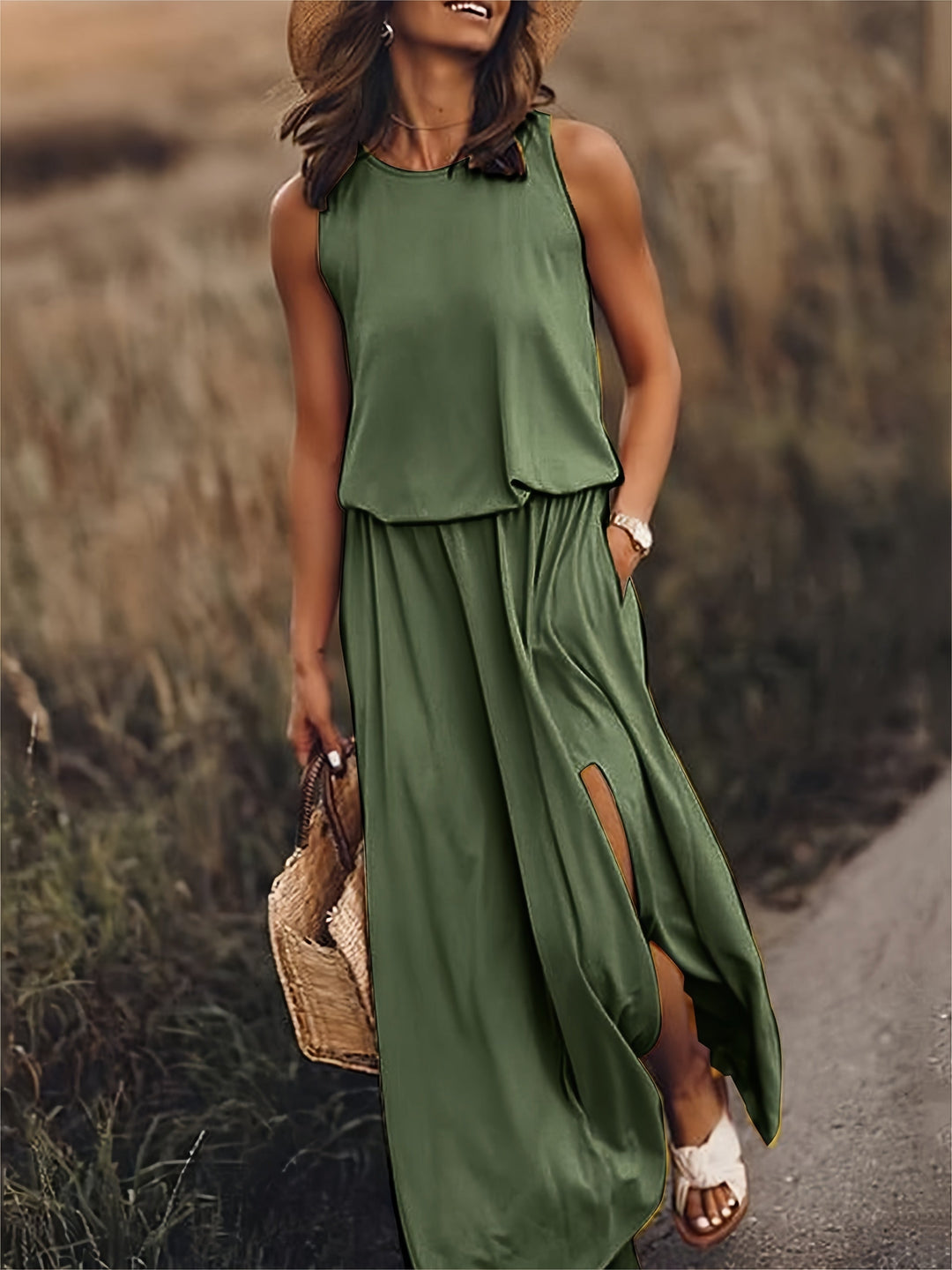 ROSALIA – SLEEVELESS FLOOR LENGTH DRESS