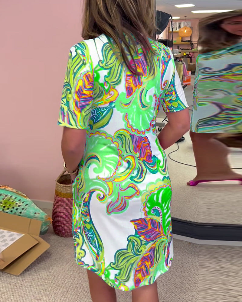 Slim Fit Printed Dress