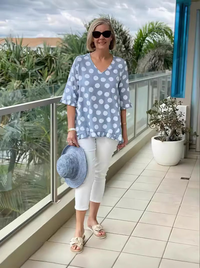 Lucienne – Stylish V-Neck Blouse