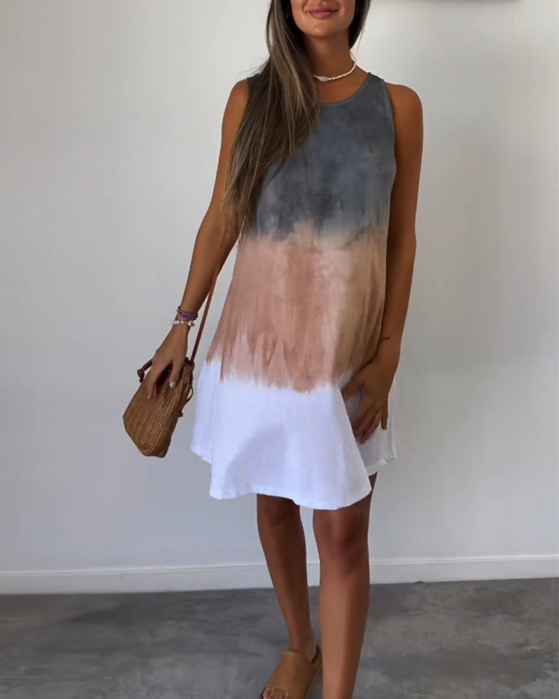 ORISSAYA – CASUAL GRADIENT DRESS