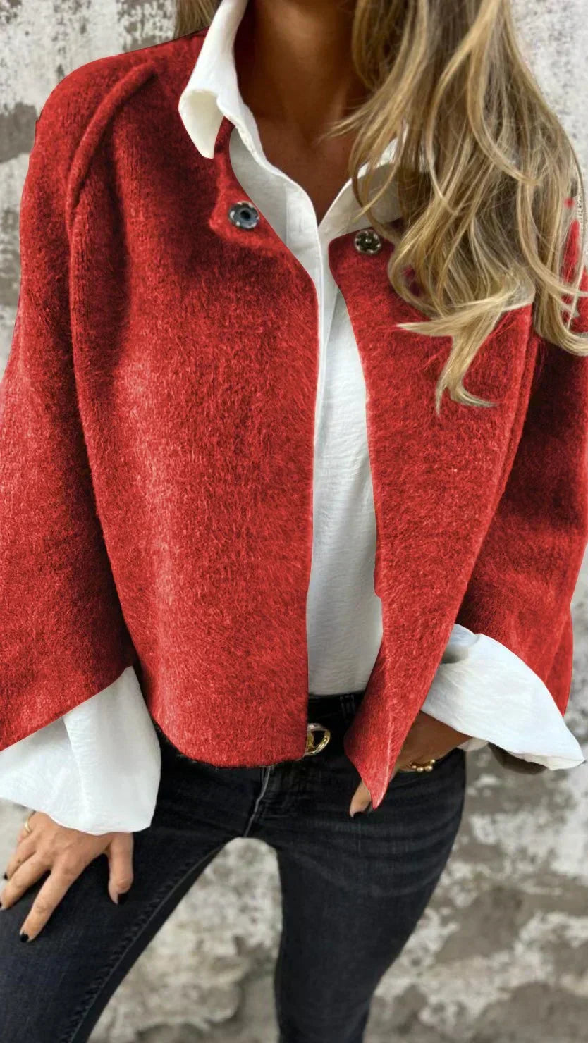 Layla - Wool Cardigan with Round Neck