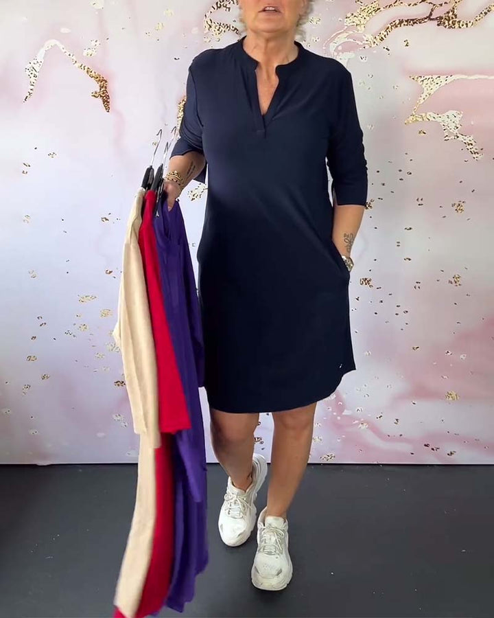 Lottie – Midi Dress with V-Neck