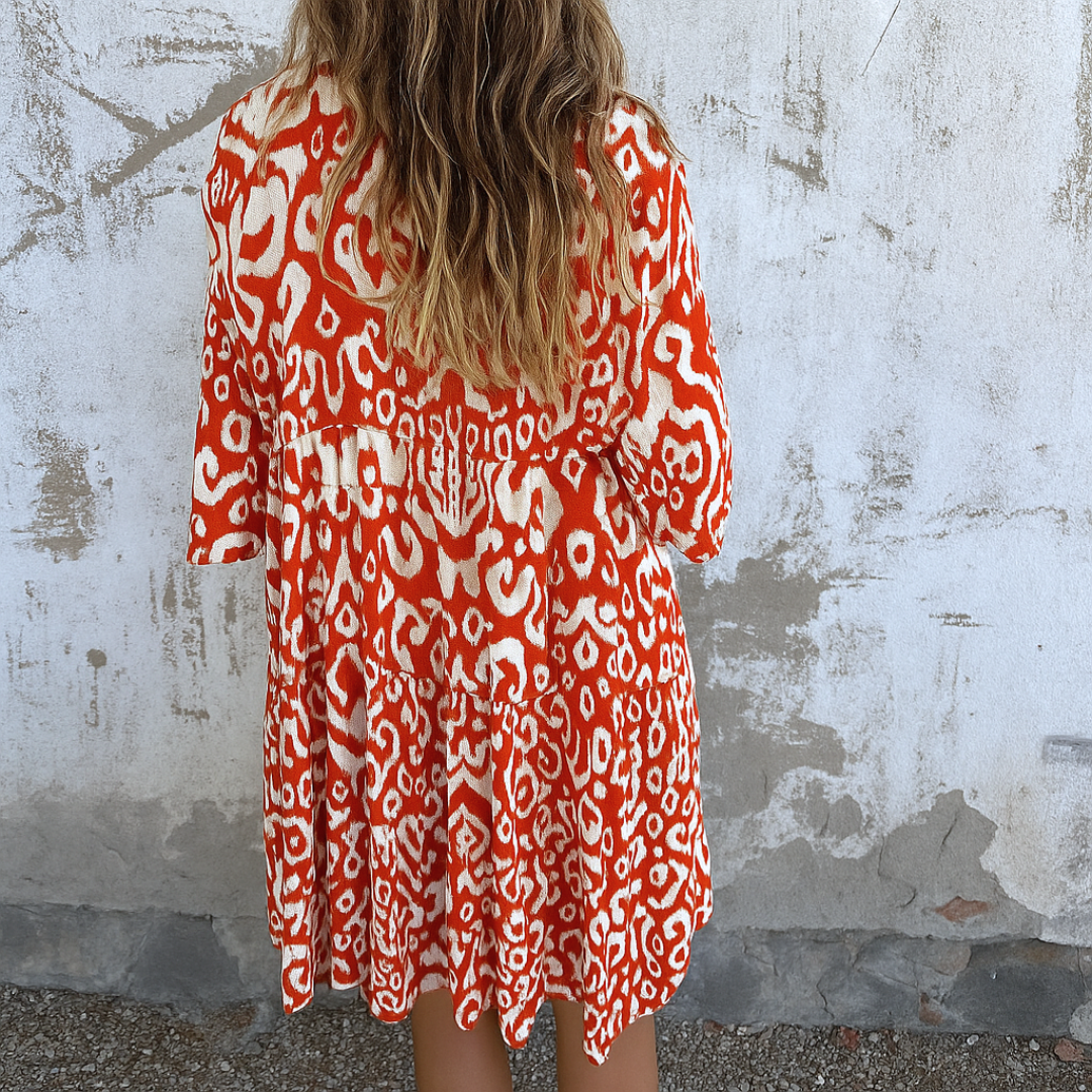 LUNA – ELEGANT V-NECK DRESS FOR MODERN GRACE