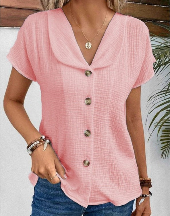 Ellen - Top with collar and buttons