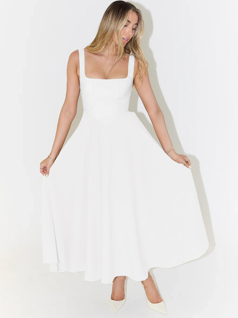 Women’s Sleeveless Corset Midi Dress