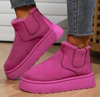 Snowluxe - Women's Suede Fur Ankle Boots