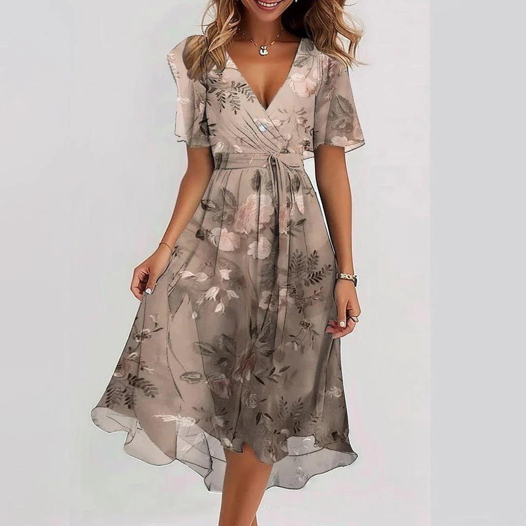 Lina - Elegant Short Sleeve Dress