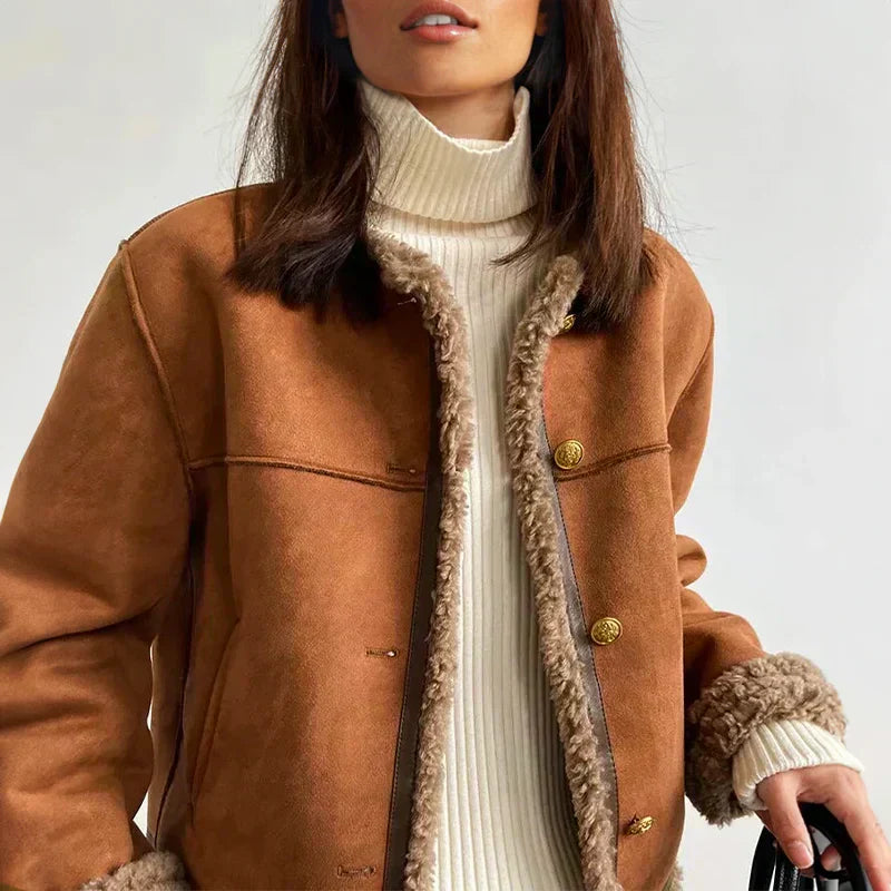 Rosalie – Shearling Button Shoes