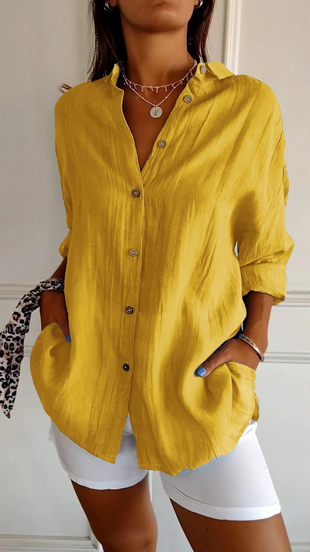 Sasha  Elegant Shirt with Pleated Style