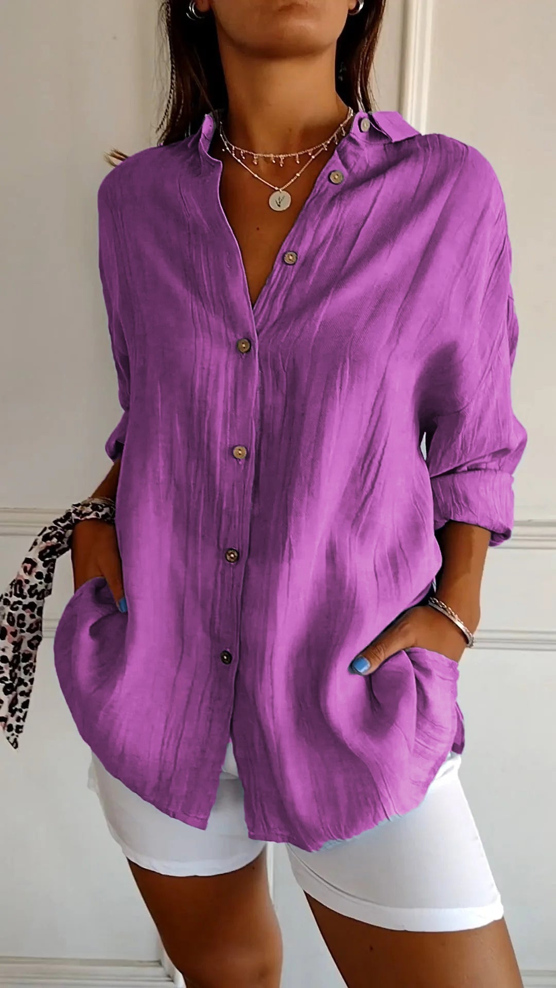 Sasha  Elegant Shirt with Pleated Style