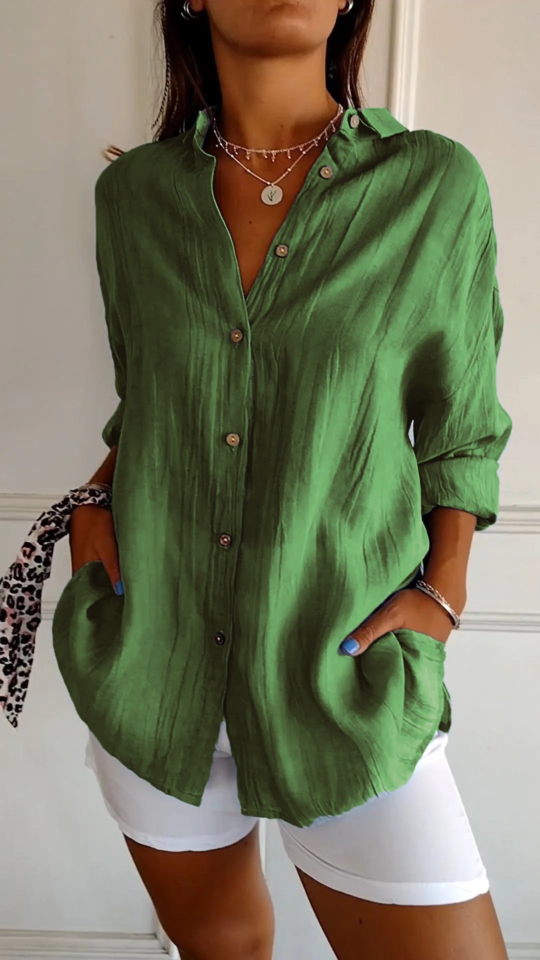 Sasha  Elegant Shirt with Pleated Style