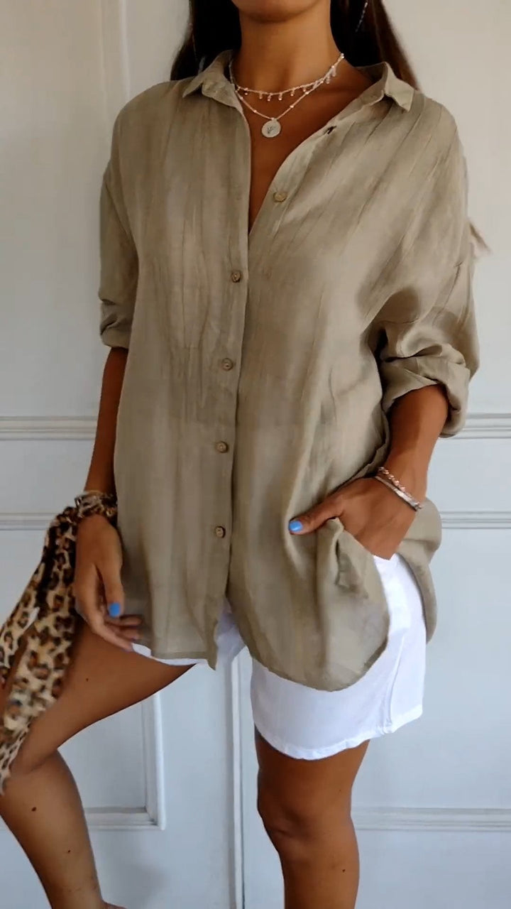 Sasha  Elegant Shirt with Pleated Style