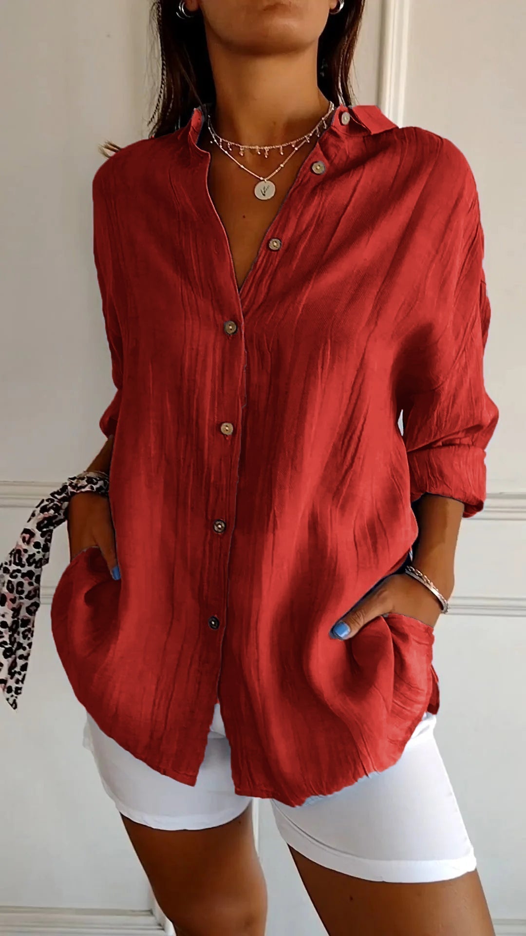 Sasha  Elegant Shirt with Pleated Style
