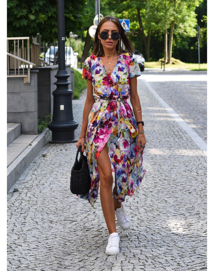 Yasmine - Stylish V-Neck Dress