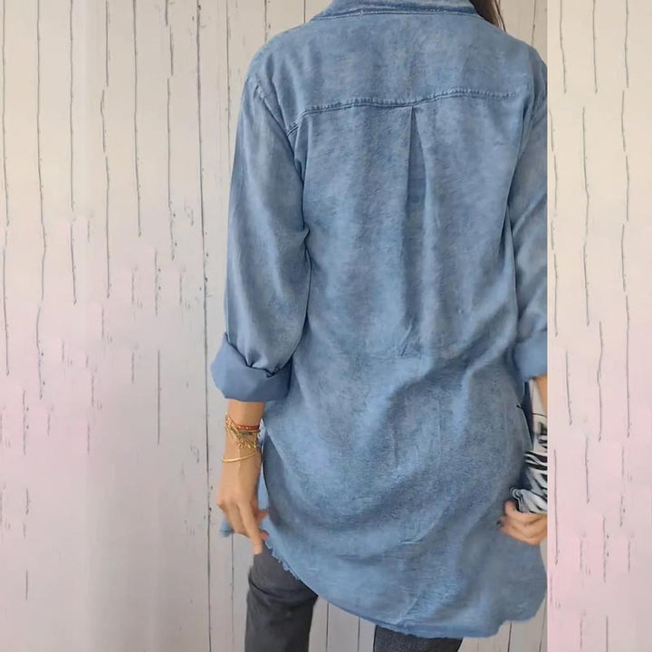 SHAVONNE – SHIRT DENIM WITH LAPEL JACKET