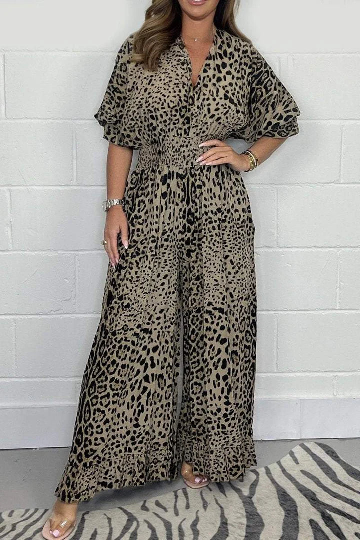 Zariah | Leopard Print V-Neck Dress